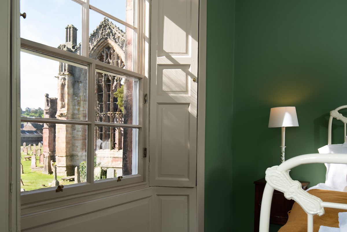 Cloister House - view of Melrose Abbey from bedroom two