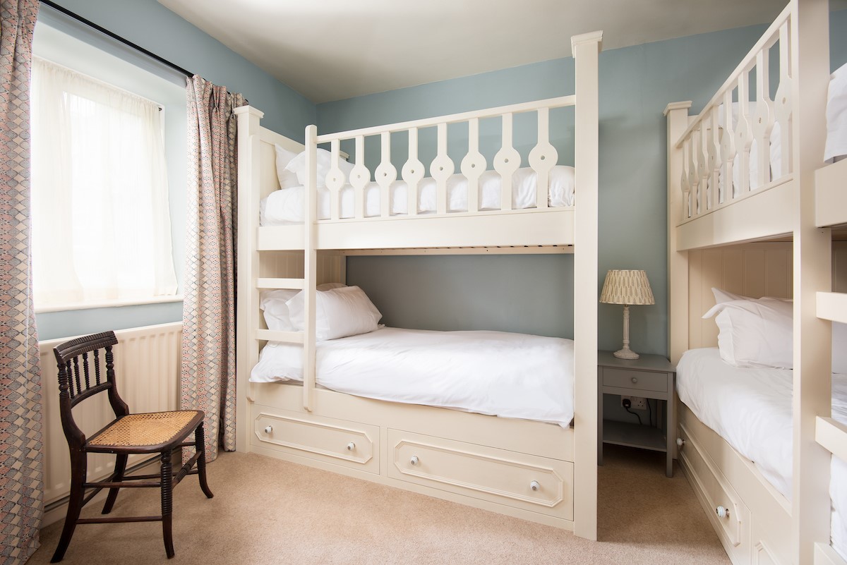 Grey Barns - bedroom three with two sets of children’s bunk beds