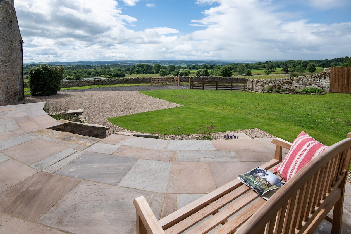 Shepherd's House - patio area and seating to the front offer stunning views of the surrounding countryside