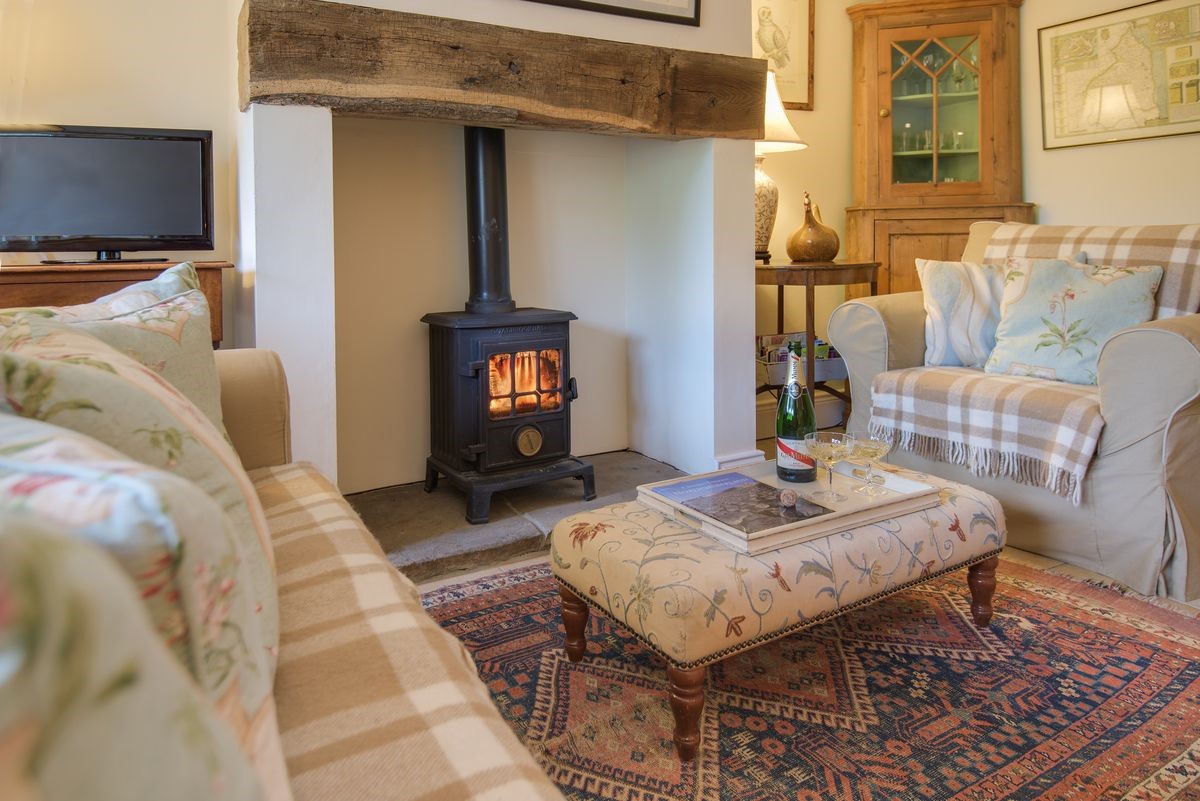 Middle Cottage - sitting room with wood burning stove