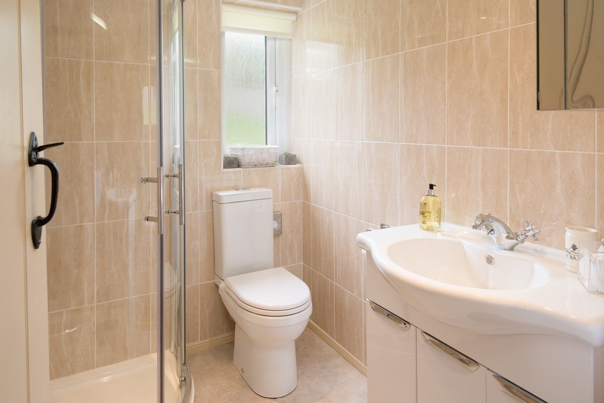 Dryburgh Stirling Two - bathroom with walk-in shower, WC and basin