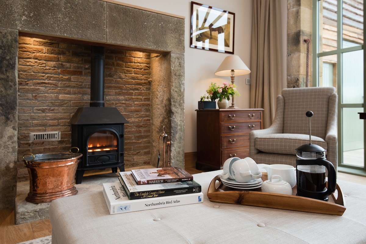 Beeswing - enjoy a fresh cup of coffee by the inglenook fireplace and wood burning stove in the sitting room