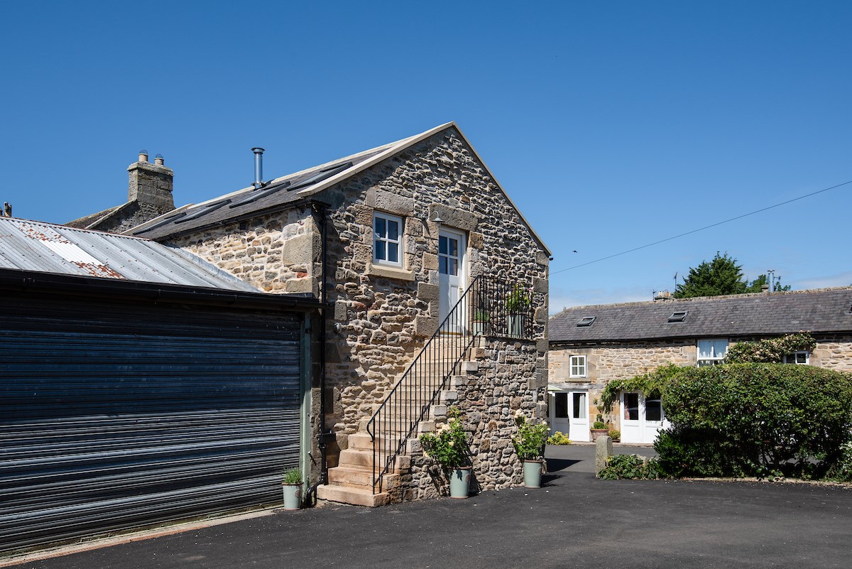 The Hay Loft - external with stone staircase access