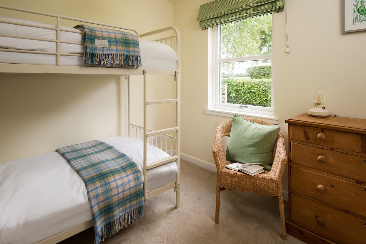 Pirnie Cottage - bedroom two on the ground floor with bunk beds