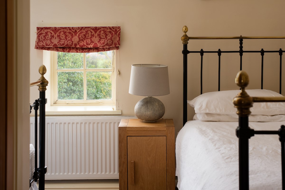 Dairy Cottage, Knapton Lodge - bedroom two with views to the gardens