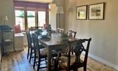 Heatherdene - the large dining table which seats six comfotably