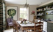 North Farm, Walworth - the rustic dining table, perfect for celebratory family meals