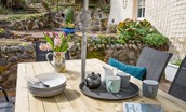 Shiloh Cottage  -  patio with garden furniture