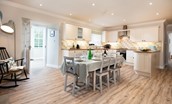 Berryburn Cottage - very spacious kitchen with dining table and seating space for six guests