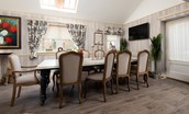 Dryburgh Farmhouse - marble-topped rectangular table seating 10 people