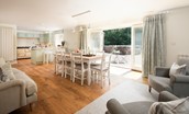 Twizel Mill - open plan dining area with snug and kitchen
