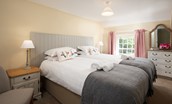 Aydon Castle Cottage - bedroom two with zip and link beds
