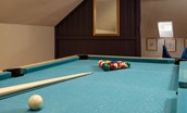 Cloister House - games room with pool table on the second floor