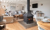 The Coach House - open plan sitting room and dining area