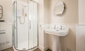 Tweedside - ground floor bathroom with corner shower