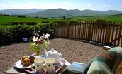 Barley Hill Cottage - the view of the Cheviots from the garden