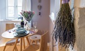 Braemar - dining area with decorative dried lavender