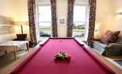 Brunton House - games room with pool table, sofa and games table