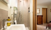 Old Granary House - en suite of bedroom three featuring a walk-in shower with rainforest head and separate mixer