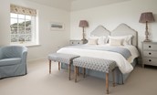 Hillside Cottage - bedroom one with zip and link beds that can be configured as a super king size or twins upon request