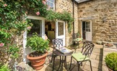 Middle Cottage - outside seating area & entrance door