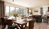 Old Granary House - open-plan living space filled with natural light streaming in from the bi-folding doors