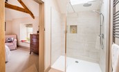 Crookhouse Mill -  bedroom three en suite bathroom on the first floor with walk-in shower, WC and basin