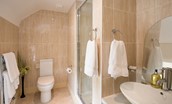 Dryburgh Stirling One - bedroom one en suite bathroom with walk-in shower, WC and basin