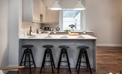 Barclay House - the breakfast bar style dining space with stool seating for four
