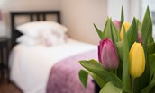 Barclay House - fresh tulips in bedroom two