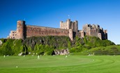 Bamburgh Castle and cricket pitch