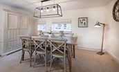 Bowls Cottage - dining area with seating for six