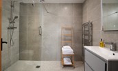 Number Nine, Lanchester - en suite bathroom to bedroom one with large walk in shower