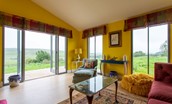 Lowtown Cottage - sun room with south facing views across vast open countryside