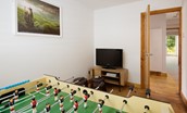 The Old School - games room with table football, PlayStation with games and board games