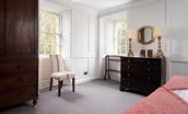 Old Purves Hall - bedroom six with duel aspect sash windows and plenty of storage space