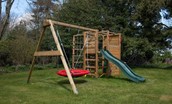 Cairnbank House - ideal for families, play frame with swing and slide in the rear lawned garden