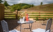 Lydia -  café table and chairs with views to the surrounding countryside