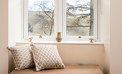 The School House - charming window seat in bedroom one with wonderful views of the Upper Coquet Valley