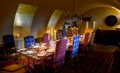 Fenton Tower - atmospheric candle-lit suppers in the vaulted dining room