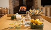Wild Rye - the cosy woodburning stove in the living room
