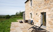 Lowtown Cottage - outdoor furniture for guests to relax on the patio