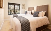 Tutor's Lodge - bedroom two features zip and link beds, which can be configured as a super king double or twin, as preferred