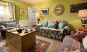 The School House, Capheaton - the comfortable sofas with homely throws