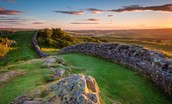 Hadrian's Wall and view over the Northumbrian landscape