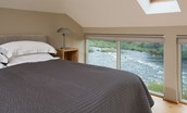 Heiton Mill House - bedroom four with river views