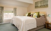 Rose Cottage, Huggate - bedroom one with superking double bed which can be converted to a twin for a small supplement