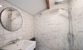 Castle View, Bamburgh - the ground floor shower room, located off the utility room and rear access
