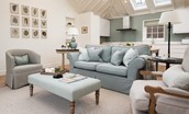Hillside Cottage - double sofa and two armchairs in the sitting room