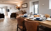 The Granary at Rothley East Shield - dining table overlooking the living area